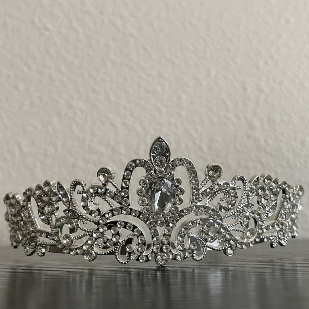 Silver Tiara with Rhinestones